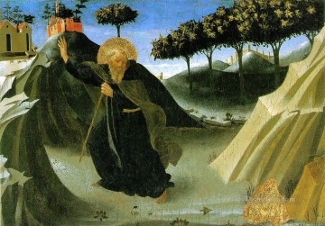 フラ・アンジェリコ Painting - 聖アントニオ 黄金の塊に誘惑される修道院長 ルネサンス フラ・アンジェリコ